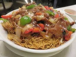 203 Crispy Noodle with Beef in Black Bean Sauce